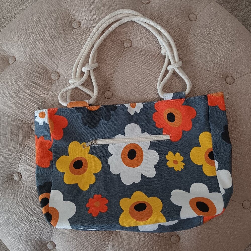 Floral Canvas tote bag "Summer Blooms" by Farmhouse Is My Style